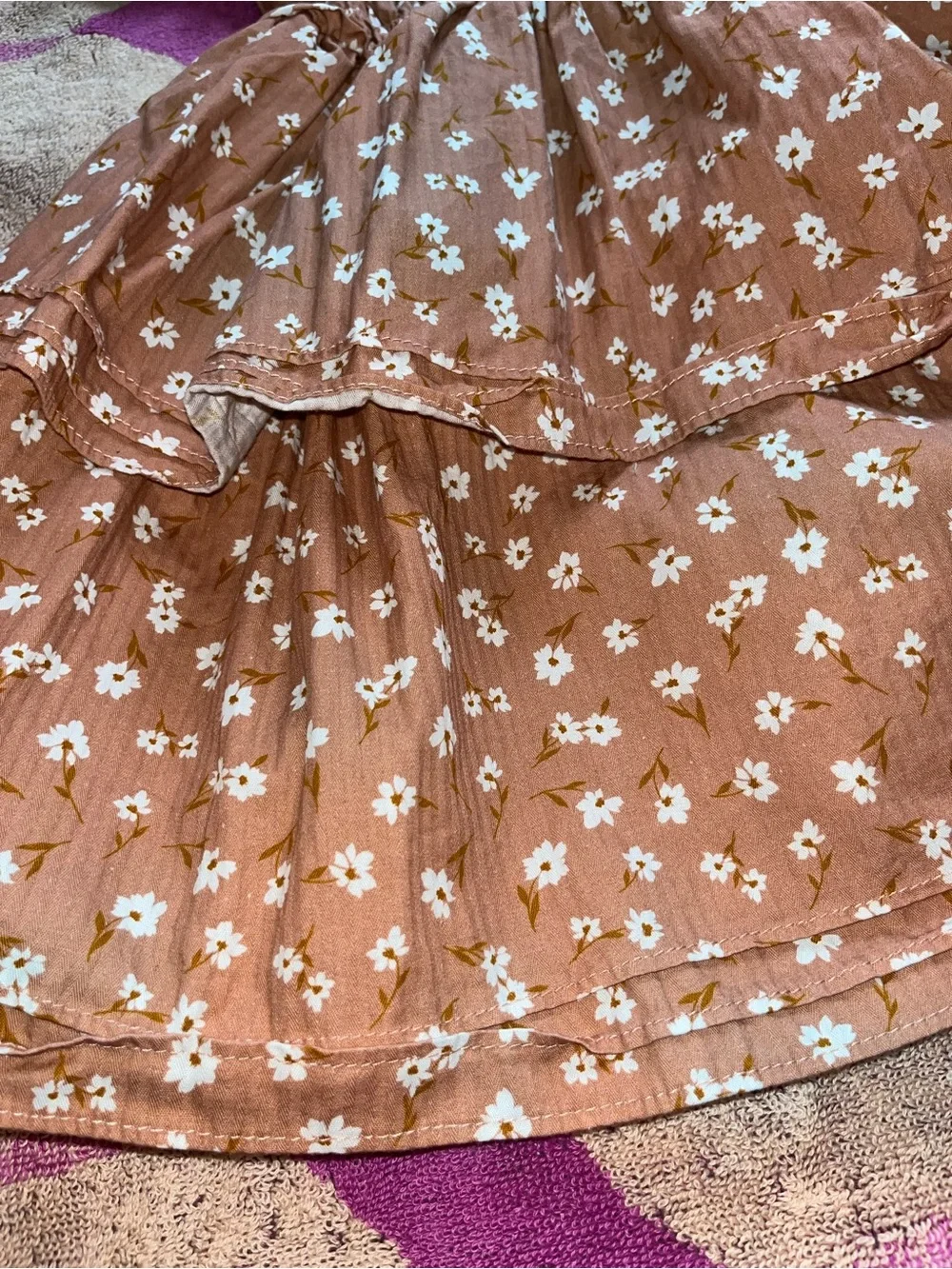 Rabbit and Bear Organics 100% Cotton Floral Smocked Tiered Dress